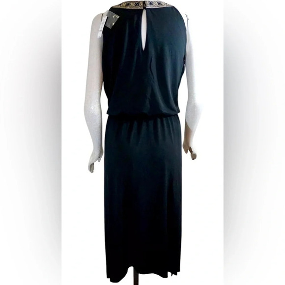 White House Black Market sleeveless midi dress, XL, embellished vneck, Elegant - Picture 4 of 10